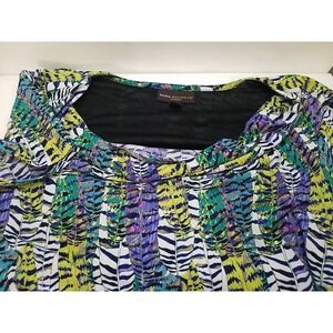 Dana‎ Buchnan Shirt Womens Multicolor Short Sleeve Scoop Neck Ladies Lined 1X